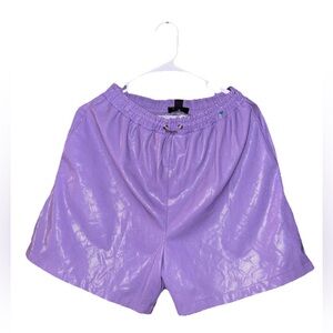 Balboa Purple Faux Leather Shorts Size L Women’s Textured Snakeskin